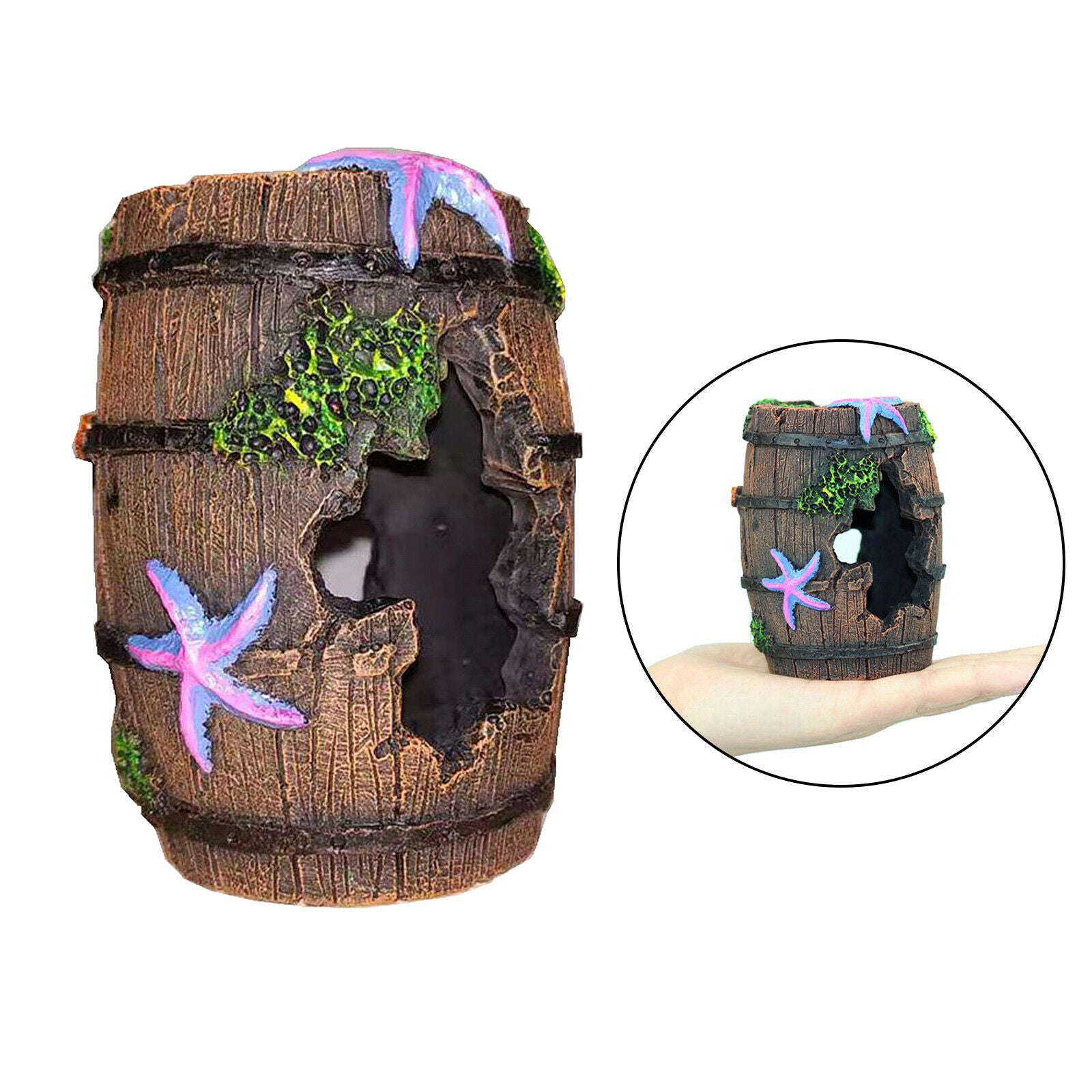 Broken Barrel Aquarium Decoration Fish Tank Cave Ornaments for Fish Shrimp