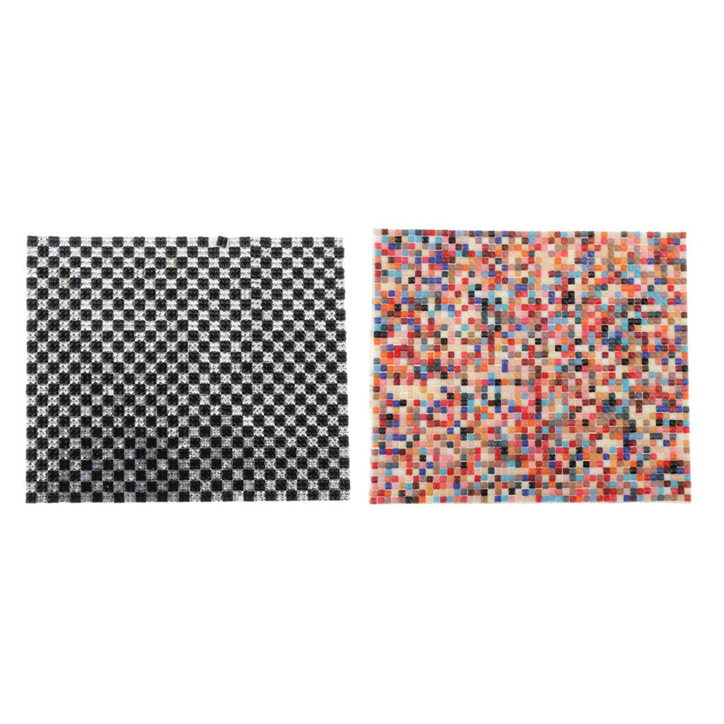 2 Packs Mosaic Wallpaper Floor Covering for 1:12 Room Ornaments Accessory