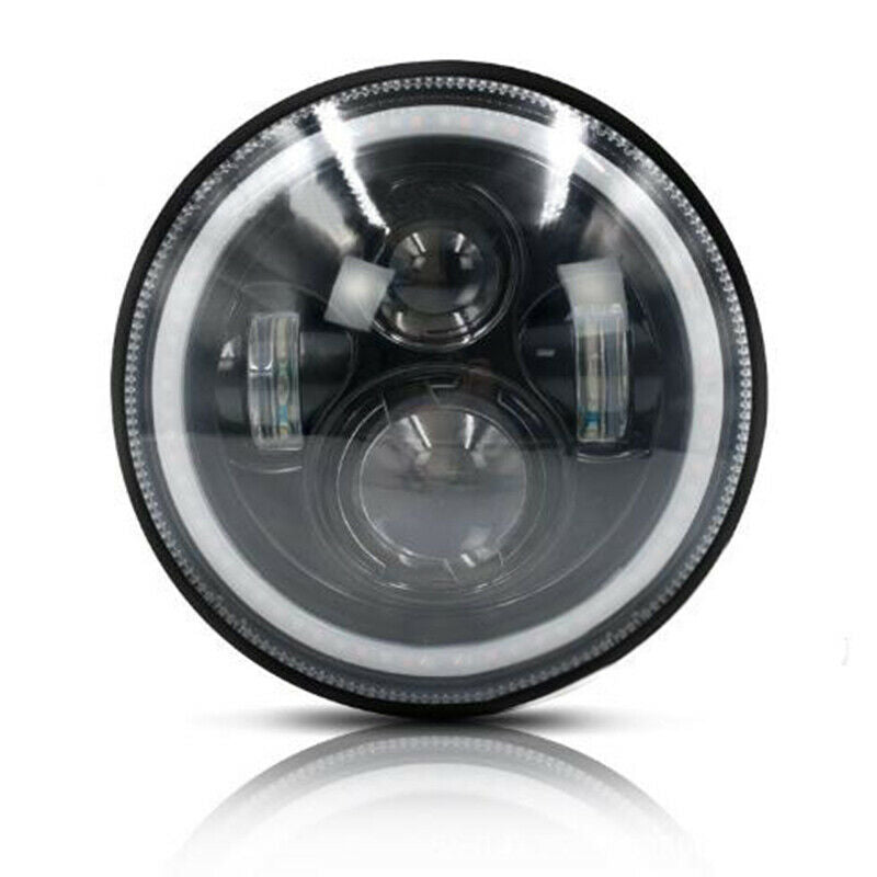 7 Inch Round LED Light Headlights Hi/Lo Beam Angle Eyes For Wrangler JK  N YBDA