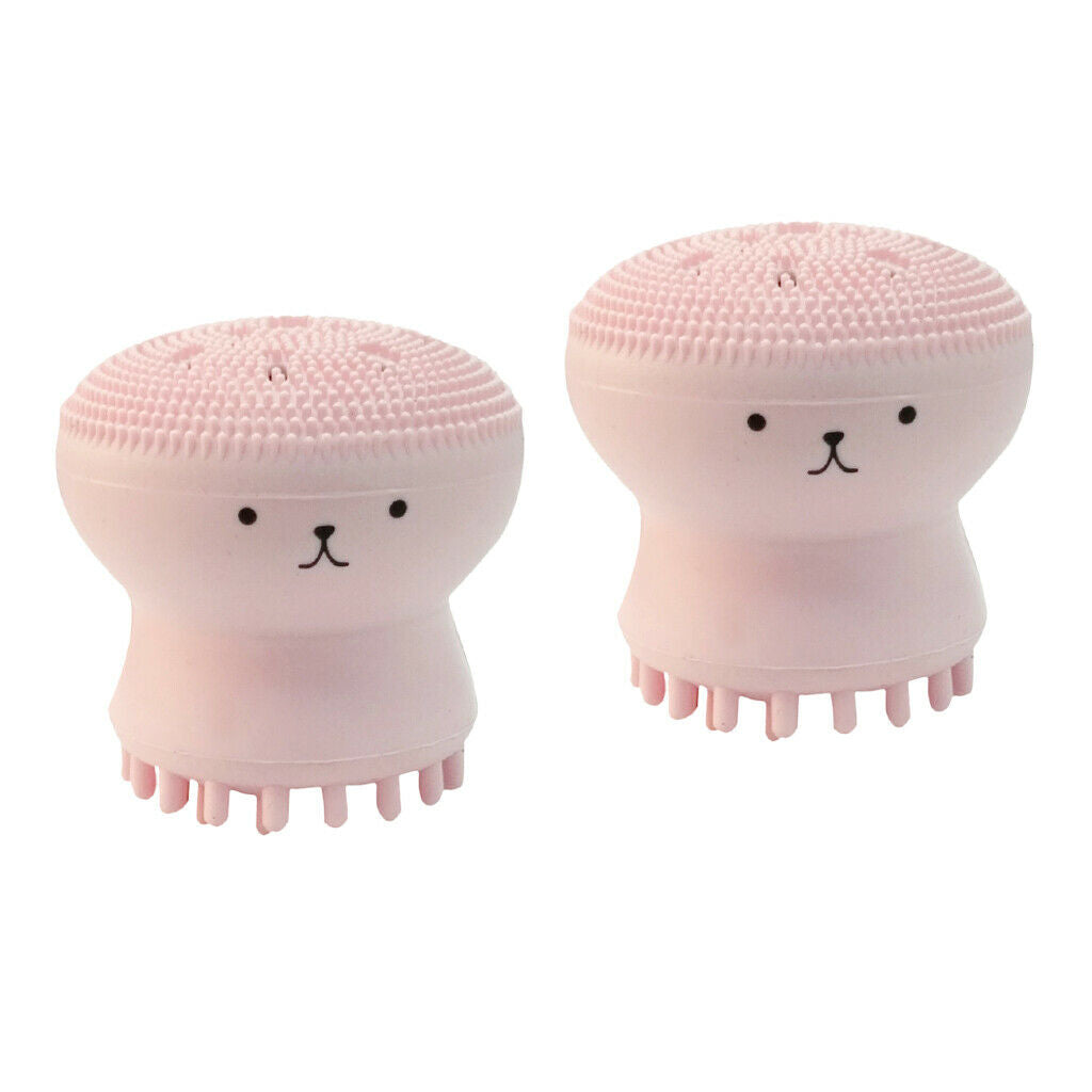 2Pcs Soft Facial Oil Dust Cleanser Blackhead Deep Cleansing Exfoliator Brush