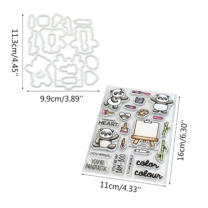 Panda Seal Stamp with Cutting Dies Stencil DIY Scrapbook Embossing Photo Album