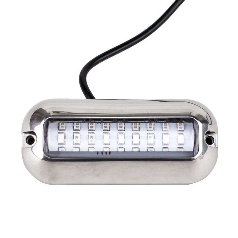 1X 3.6W Stainless Steel 27 LED Blue Underwater Pontoon Marine/Boat Transom Light