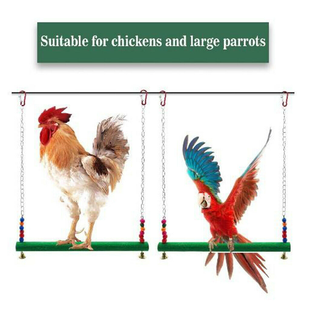 Chicken Swing Wooden Birds Perch Stand Chicken Large Birds Finches Budgie A