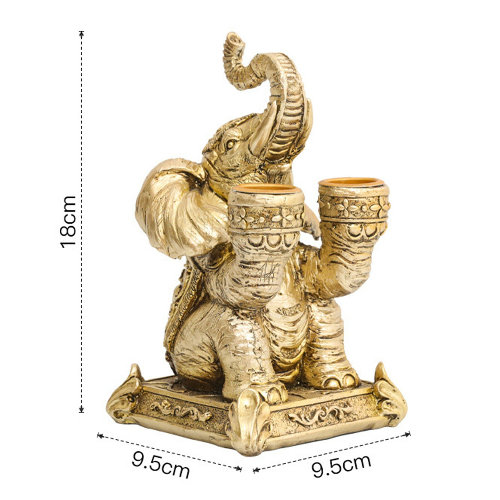 Elephant Shape Double Slot Taper Candle Holders Candlestick Bathroom Decor