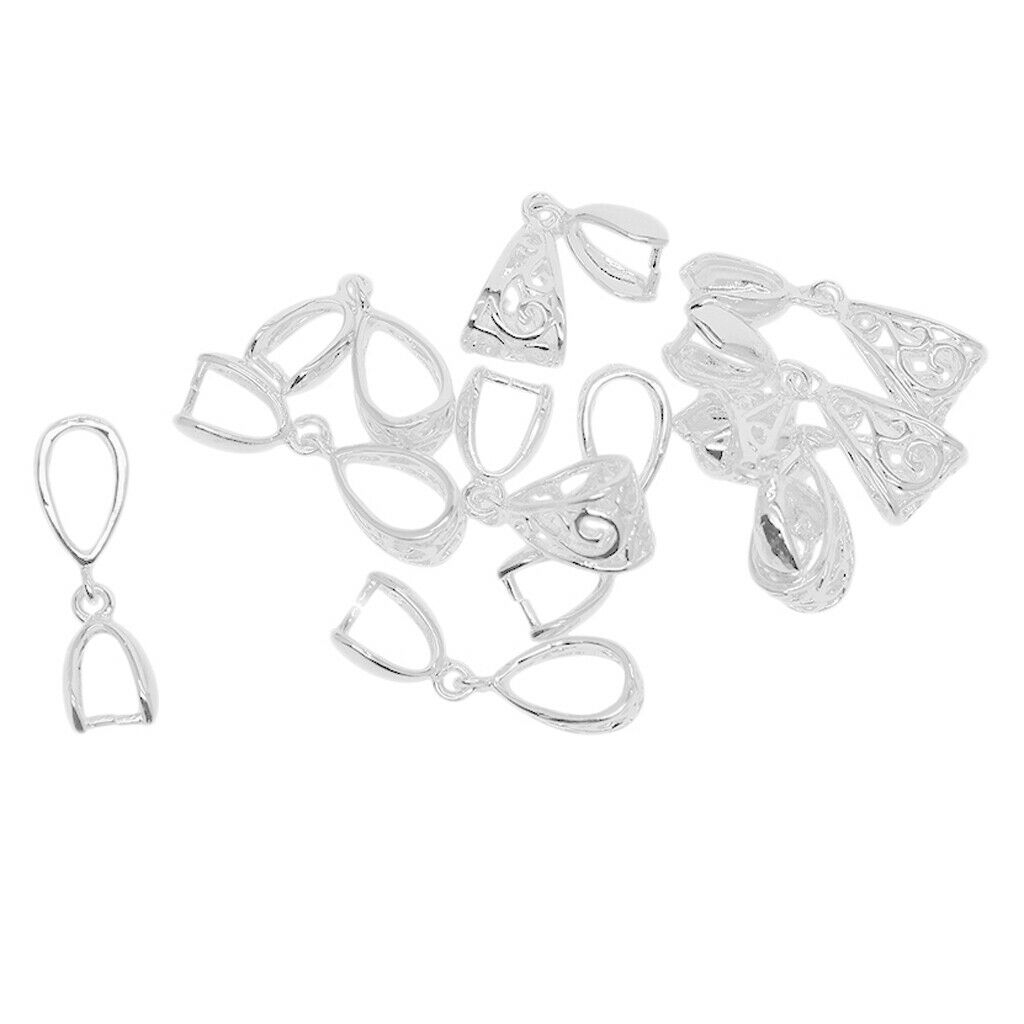 20x Hollow Pendant Charms Bails Pinch Clip Clasp DIY Jewelry Craft Findings