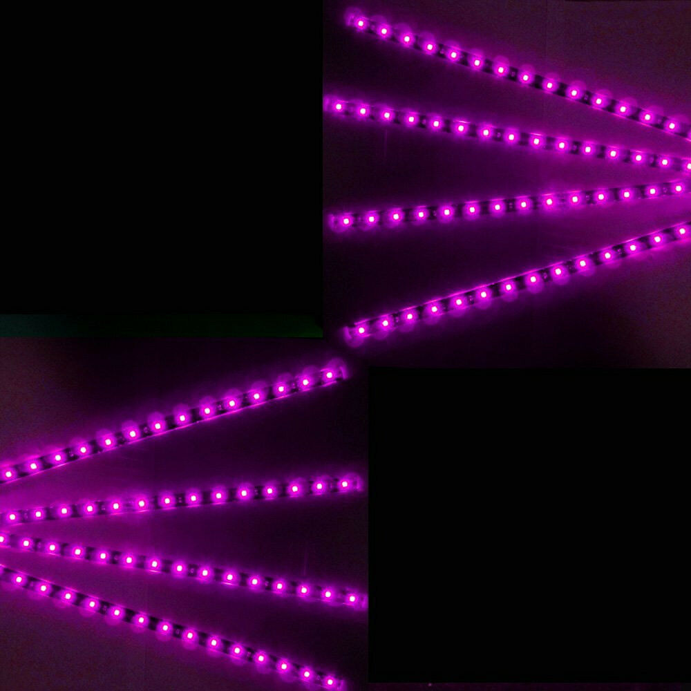 8pc 12V 15 LED 30cm Car Vehicle Motor Flexible Waterproof Strip Light SMD Purple