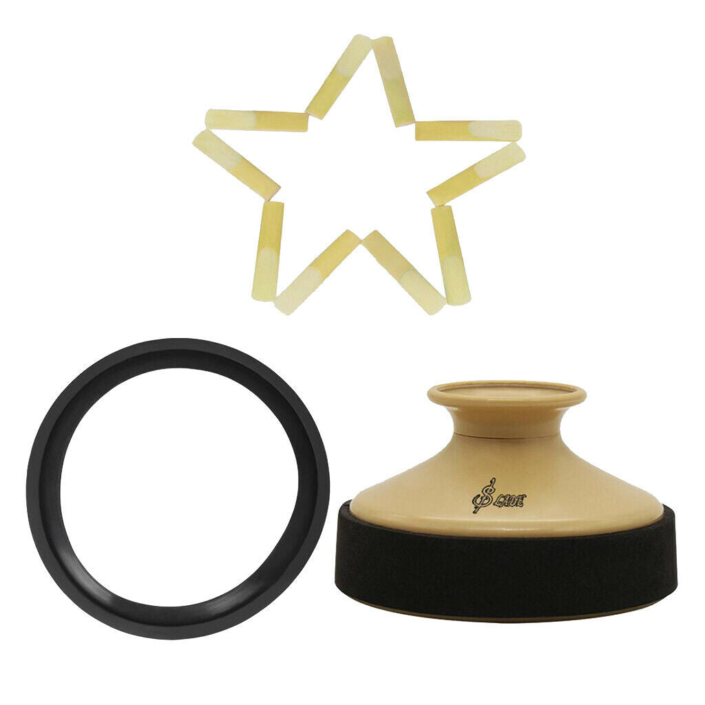 Alto Saxophone Sax Accessory Kit Reeds+Practice Mute+  Ring