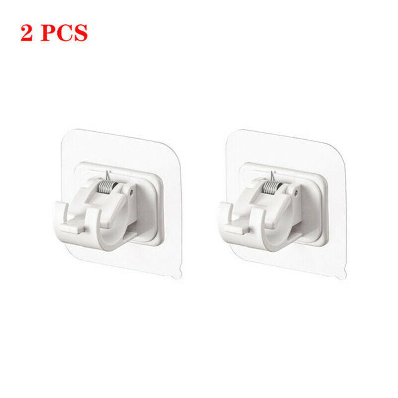 2Pcs Hanging Rod Clip Adhesive Wall Curtain Hanging Clamp Hooks Curtain rodBDAU