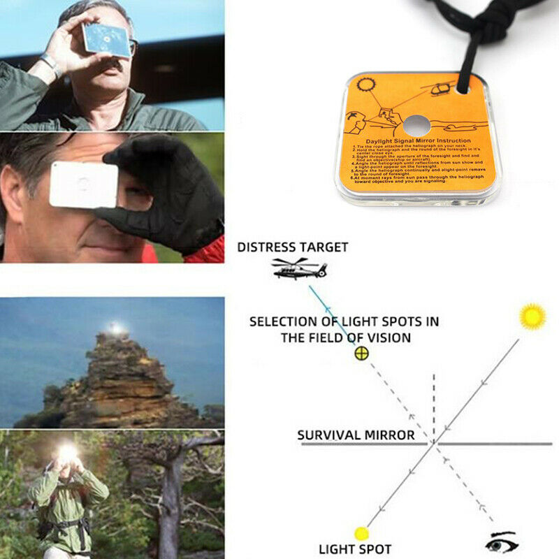 1Piece Outdoor Reflective Signal Mirror Portable Emergency Survival Kit CamS XC