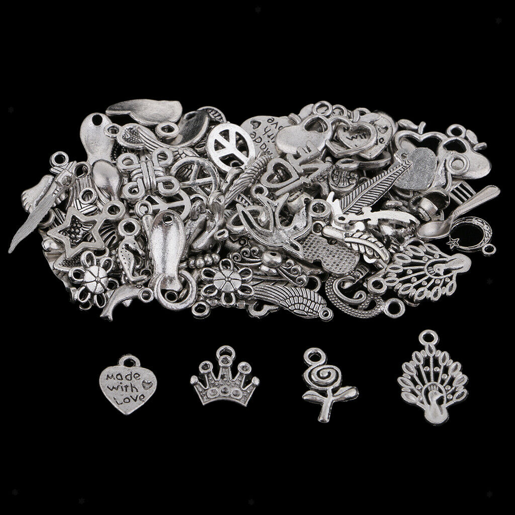 100pcs Alloy Charms Pendants Findings for DIY Kids Children Hair Accessories