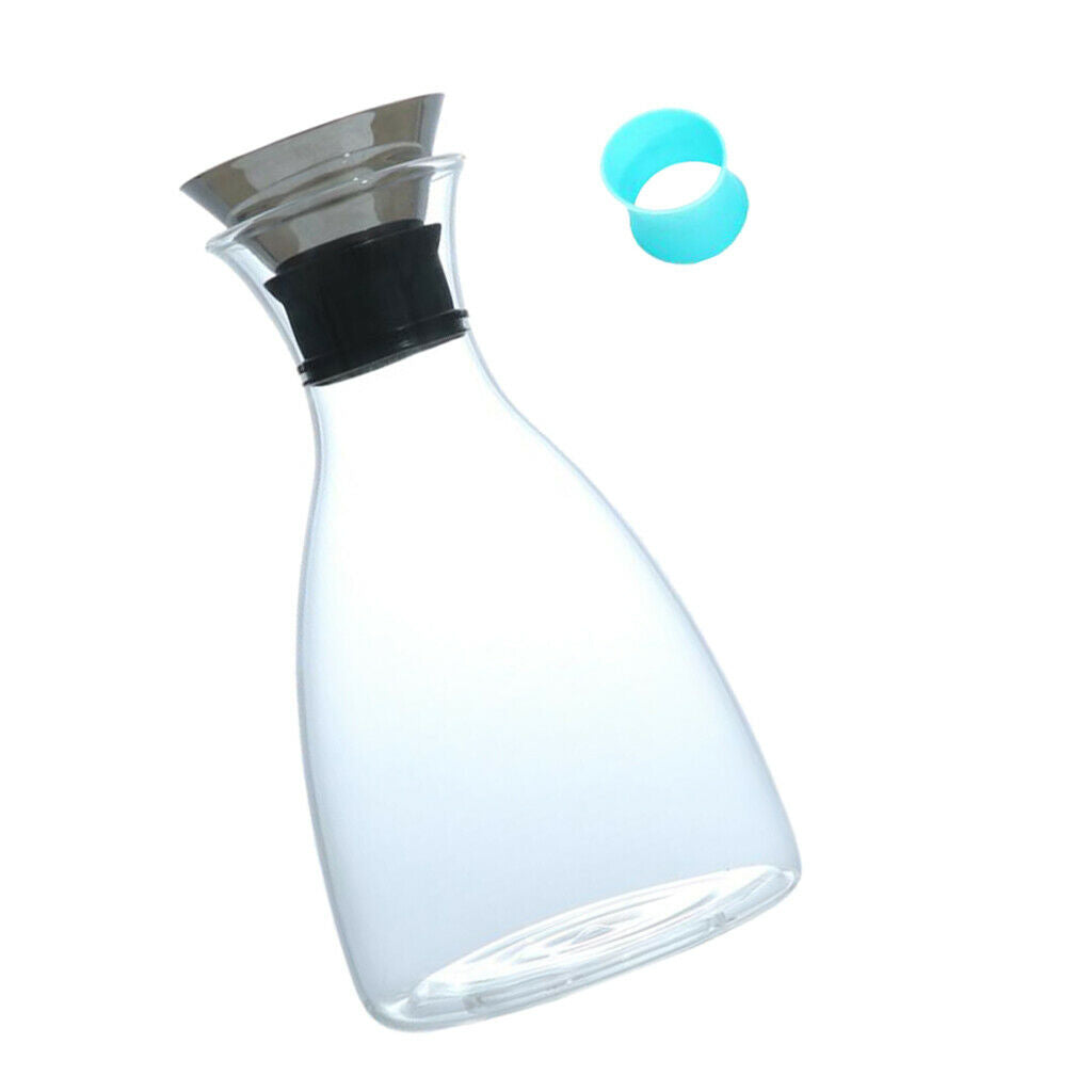 Heat Resistant Water Jug Juice Kettle Glass Wine Decanter with Filter Lid S