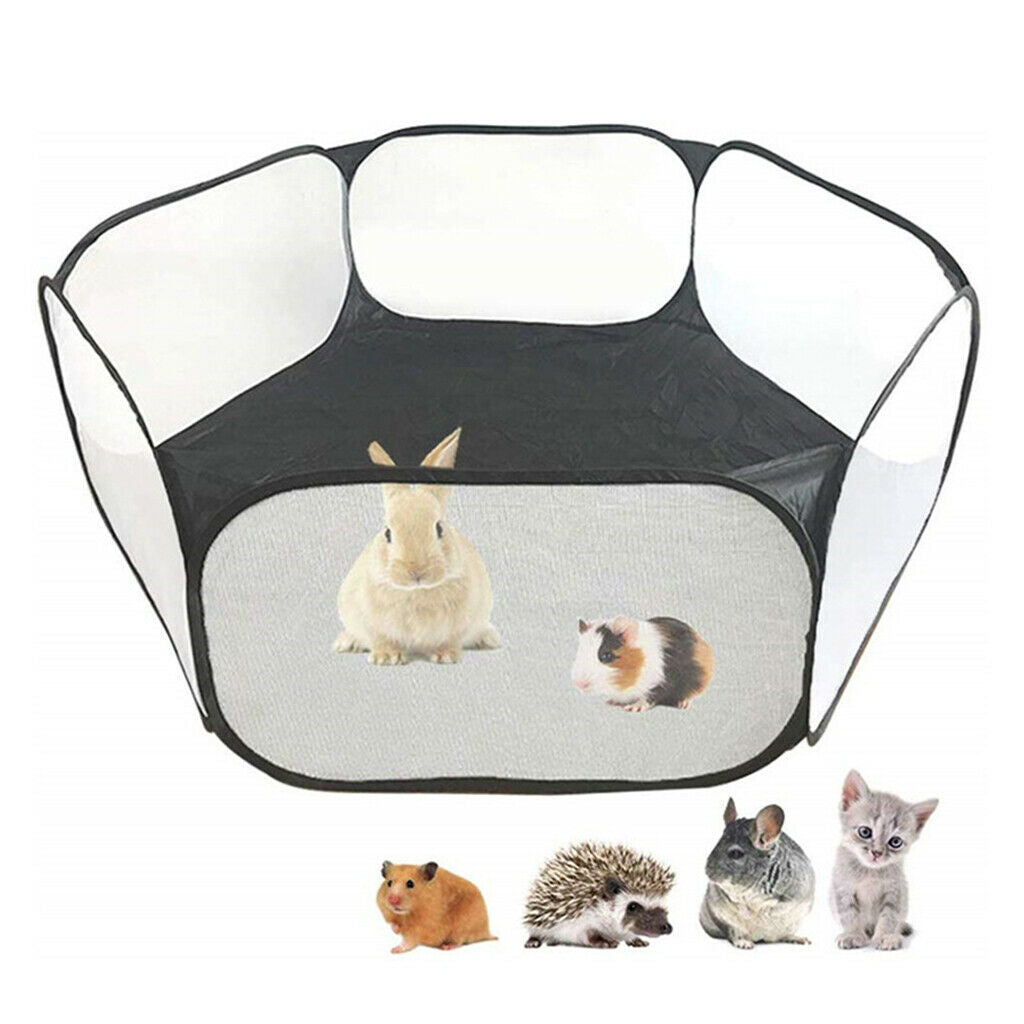 Small Pet Playpen Cage Hamster Rabbit Squirrel Indoor/Outdoor Black