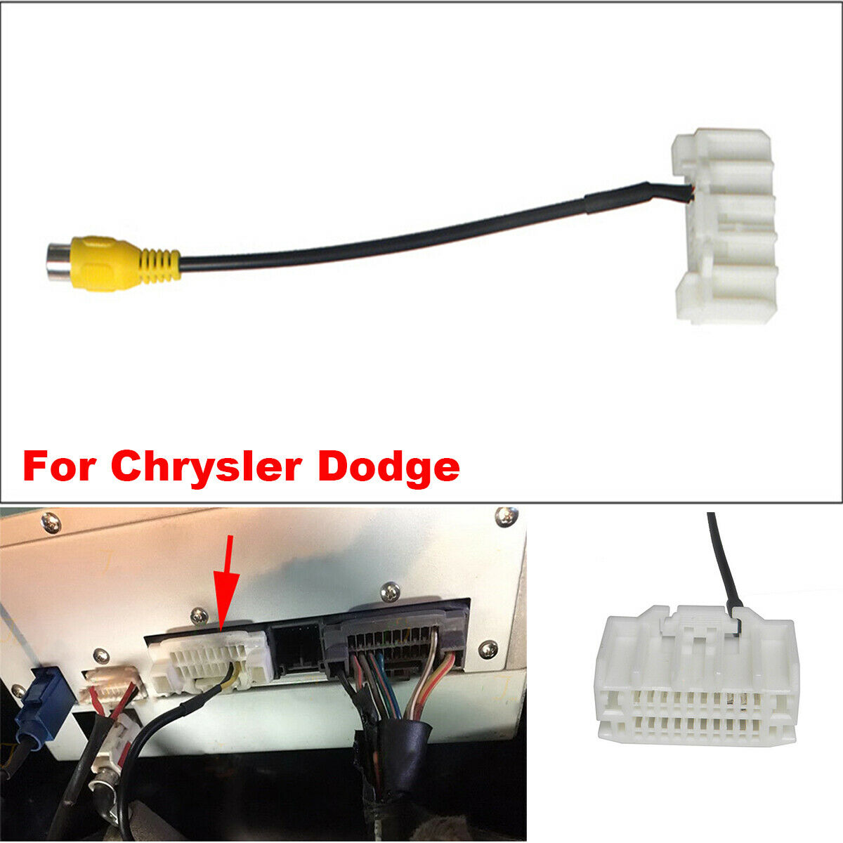 1PCS Car Reversing Camera Connection Cable For Chrysler Dodge Rear View Camera