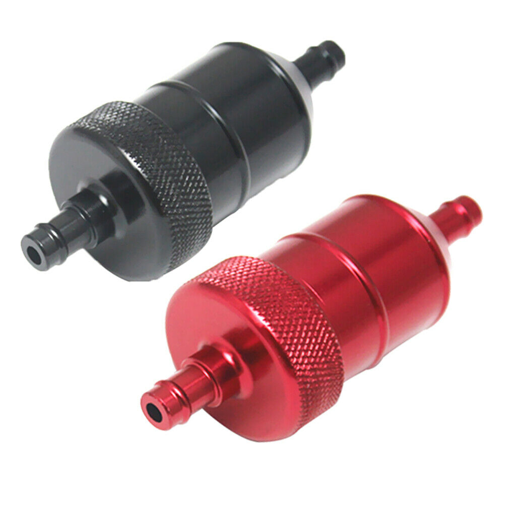 2pcs Motorcycle  ATV Quad Inline Fuel Gas Filter 5/16'' 8mm (Red+Black)