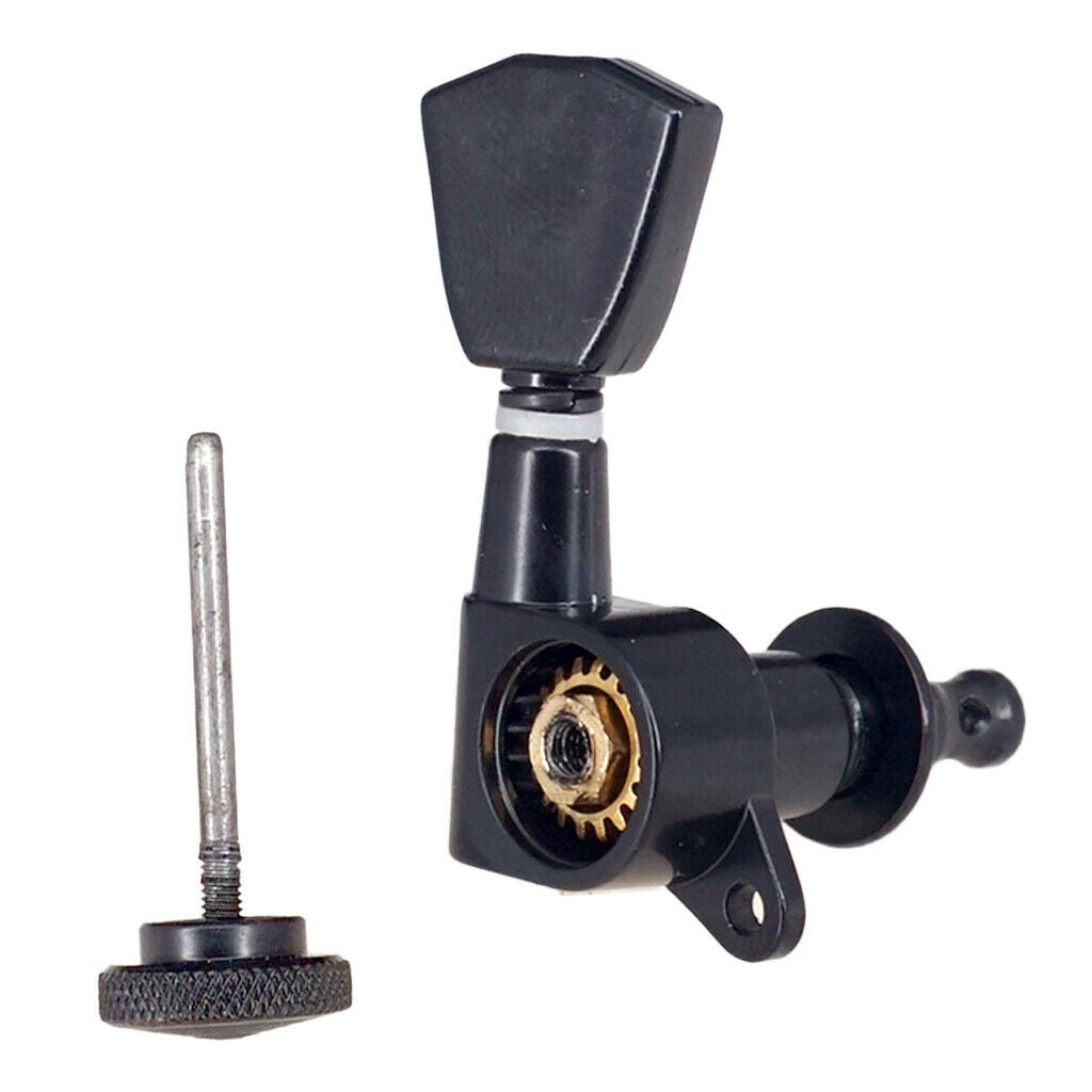 Guitar Lock Gear Tuners Tuning Pegs Machine Heads 6R for Folk Guitar Black