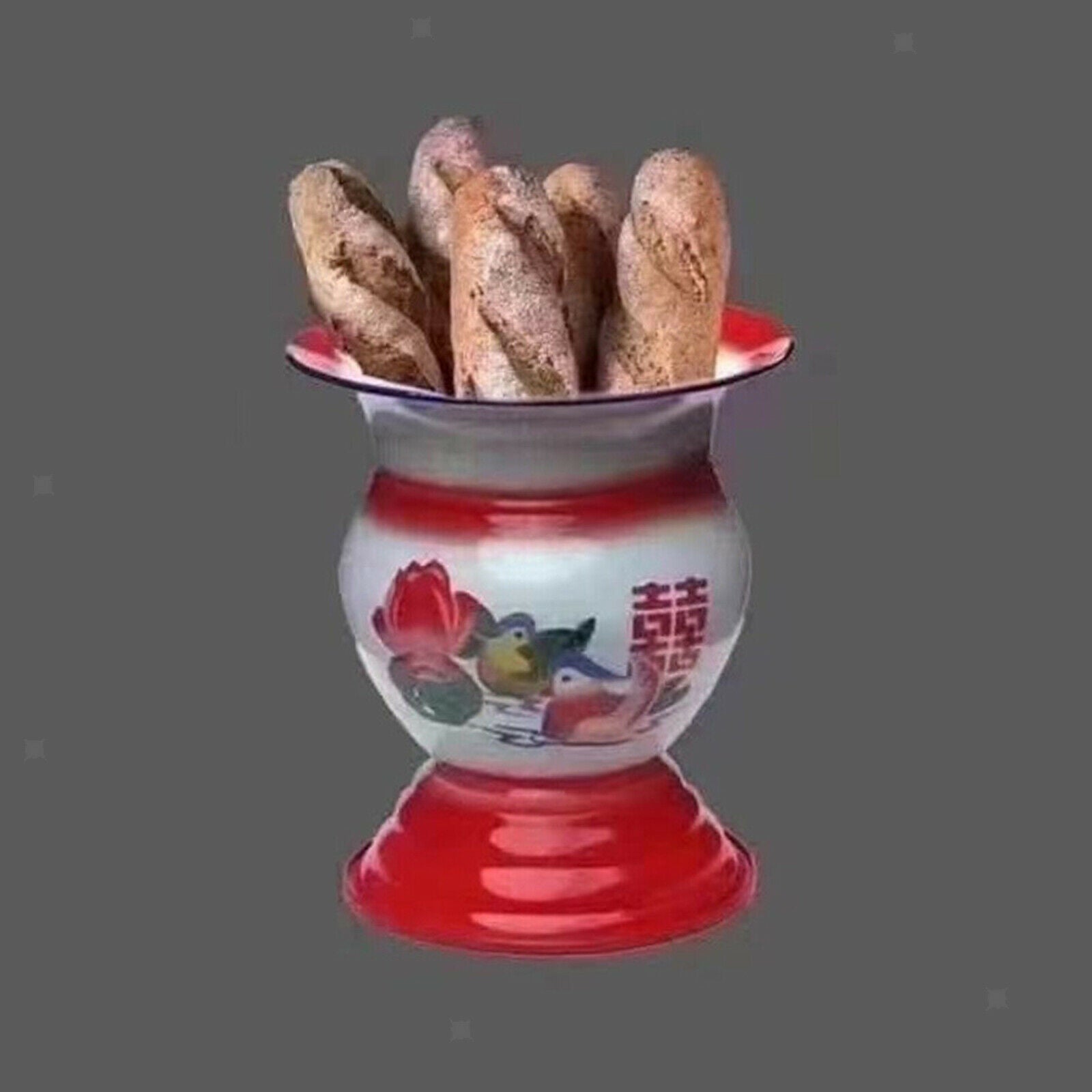 Chinese Fruit Basket Enamel Bowl Rack Champagne Stand Kitchen Dining Table