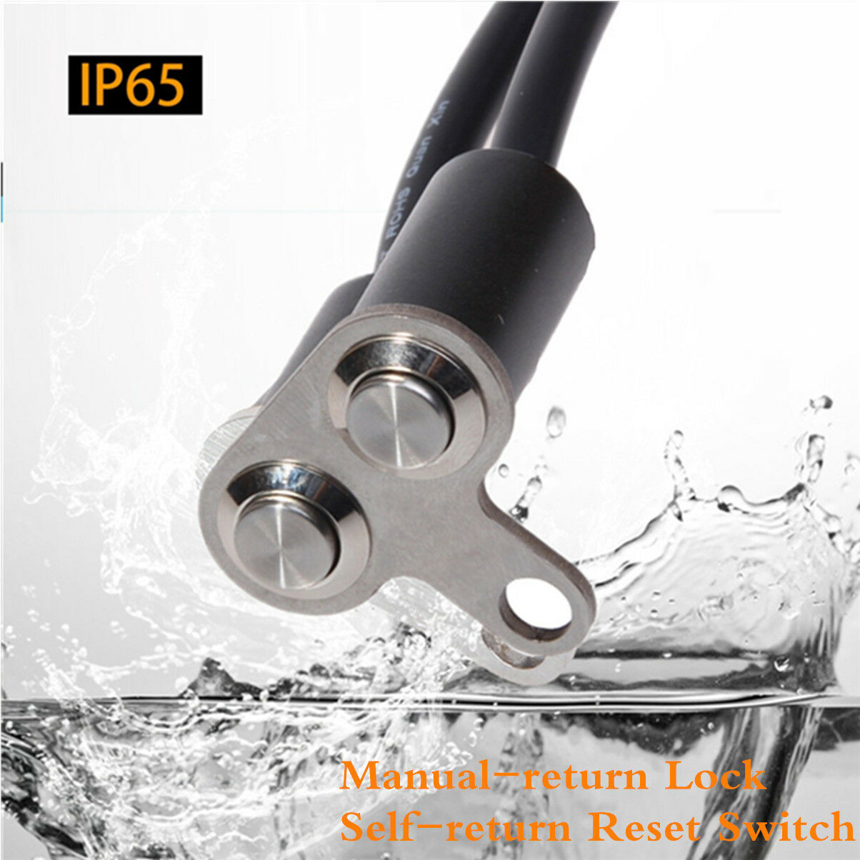 Motorcycle Metal ON/OFF Manual-return Lock Self-return Reset Switch Button 3A
