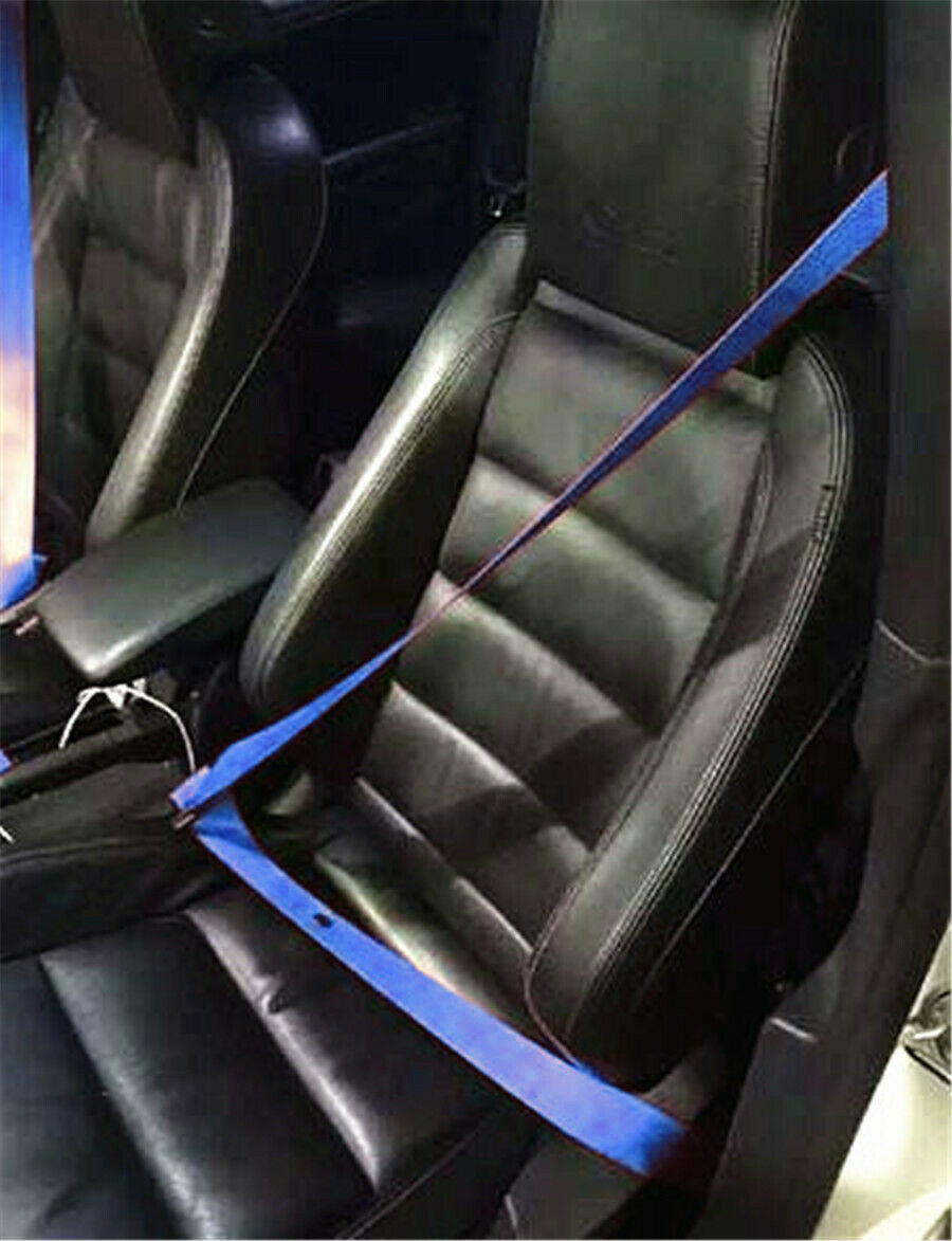 3 Point Safety Adjustable Retractable Seat Belts Quick Release Sapphire Blue
