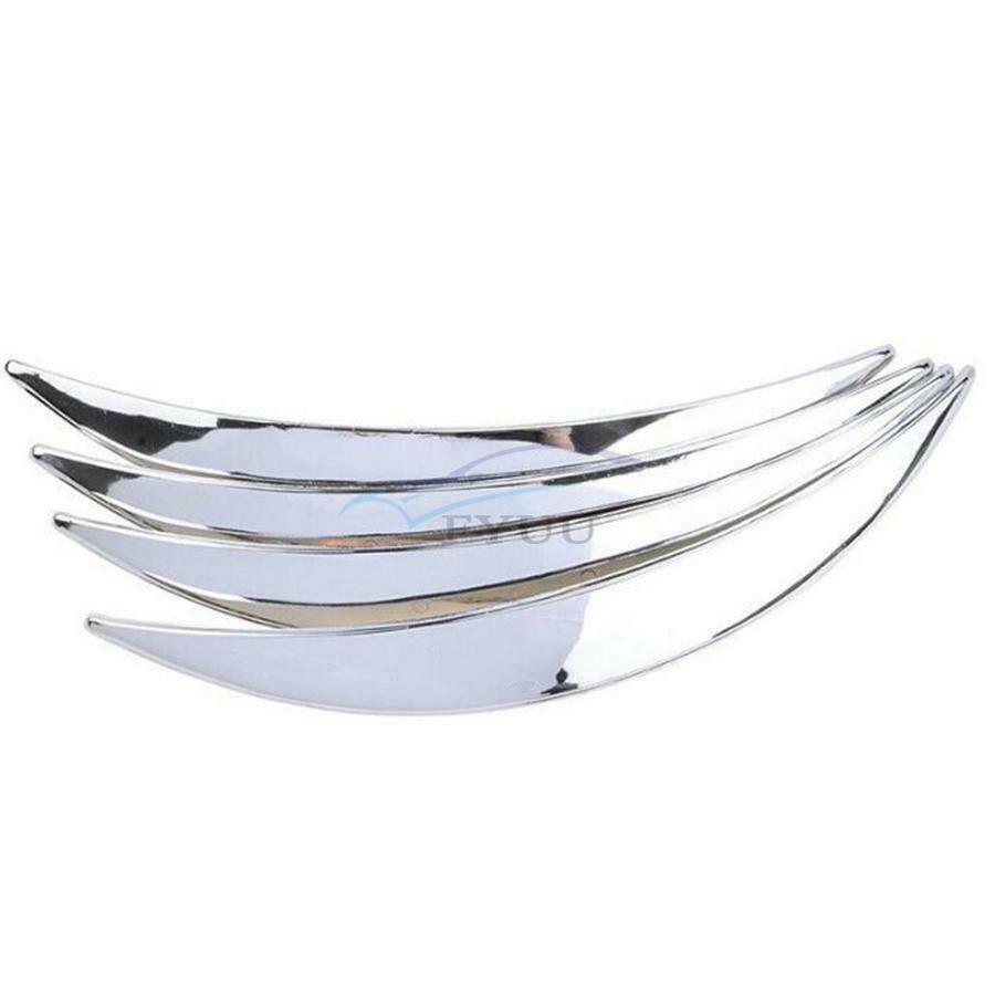 Universal Car Wheel Eyebrow Arch Trim Lip Fender Chrome ABS Protective Film x4