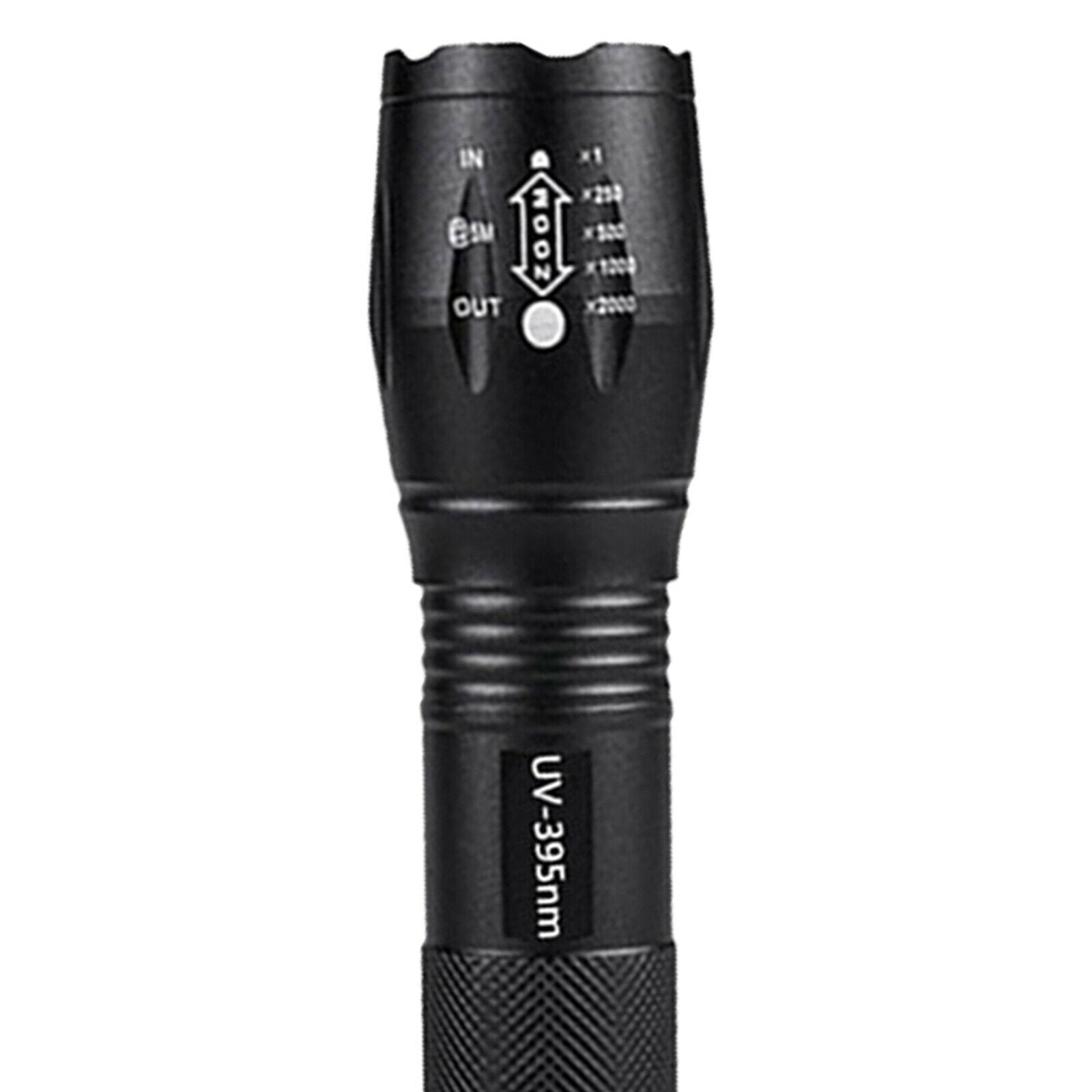 Aluminum Alloy UV Flashlight Purple Violet Light Flashlight Torch Zoomable