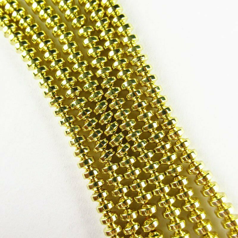 4x2mm Yellow Hematite Rondelle Pendant Loose Bead 15.5 inch 18g A-466TS