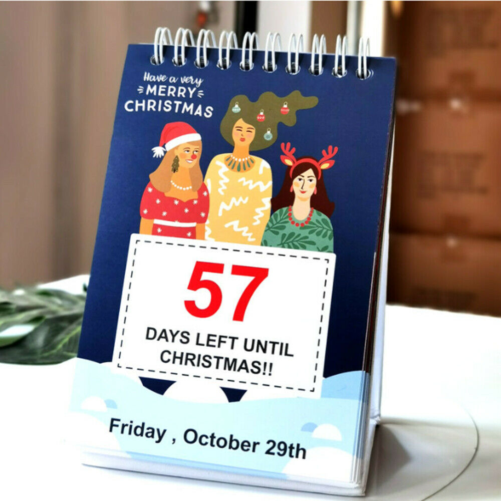 100 Days Christmas Countdown Desk Calendar 2021 Calendar Home Office Decorations