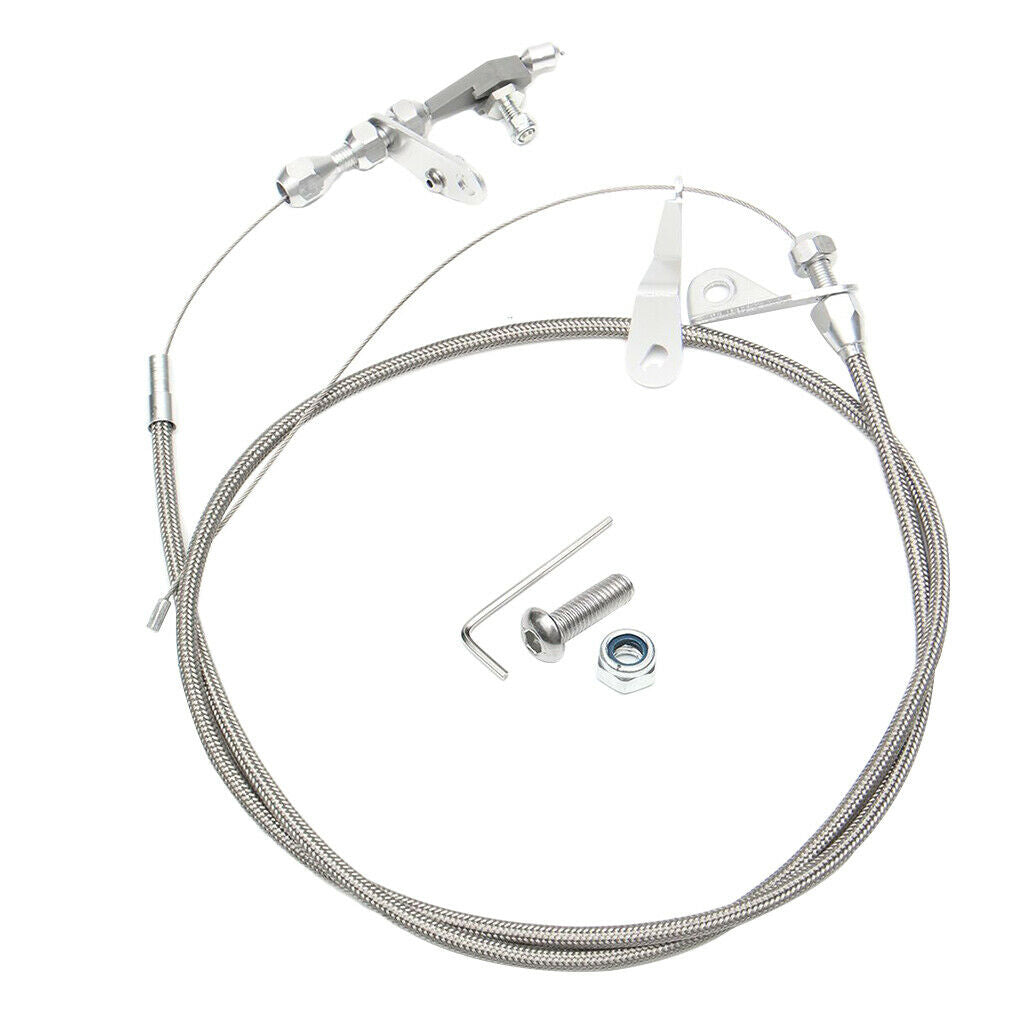 Braided Kick Down Cable Transmission Detent For Ford C6 Trans C-6