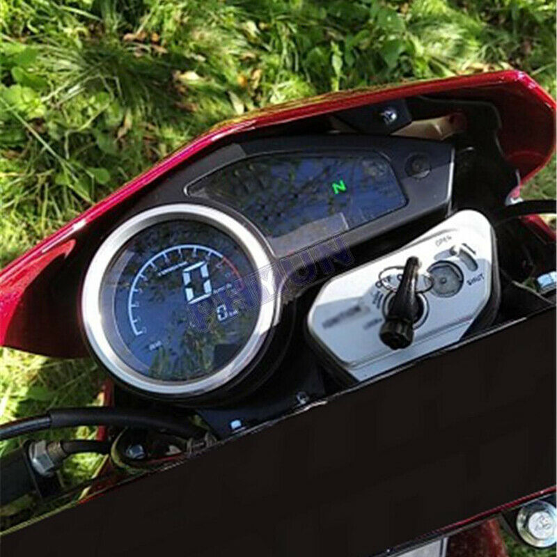 12V Universal Motorcycle Bikes LCD Digital Odometer Speedometer Tachometer Gauge