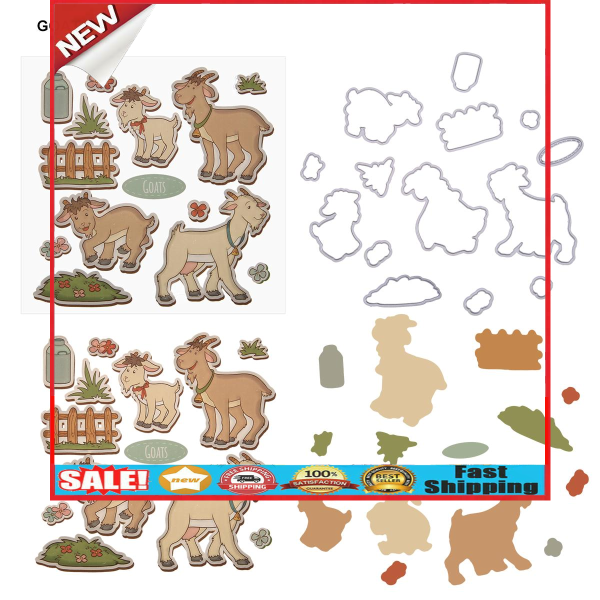Goat Silicone Stamps Carbon Steel Cutting Dies Stencil Scrapbook Album @
