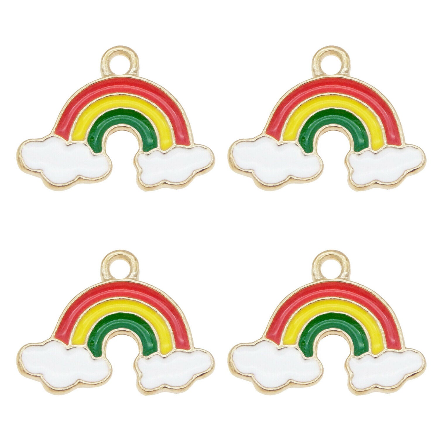 20PCS Colorful Enamel Plated Cloud Rainbow Bridge Pendant Charms DIY Findings