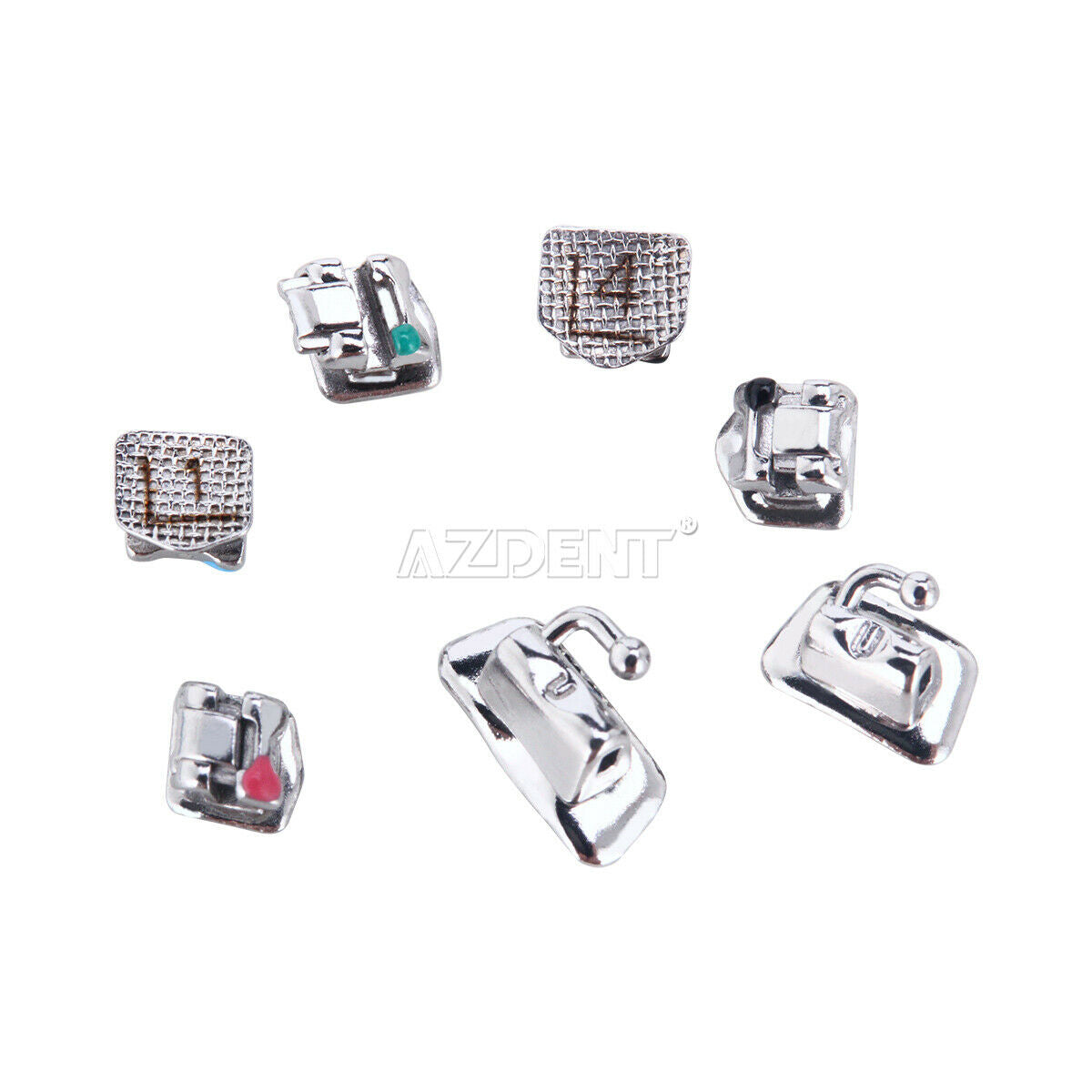 10X AZDENT Dental Orthodontic Self-Ligating Brackets MBT .022 Hooks 3 4 5 & Tool