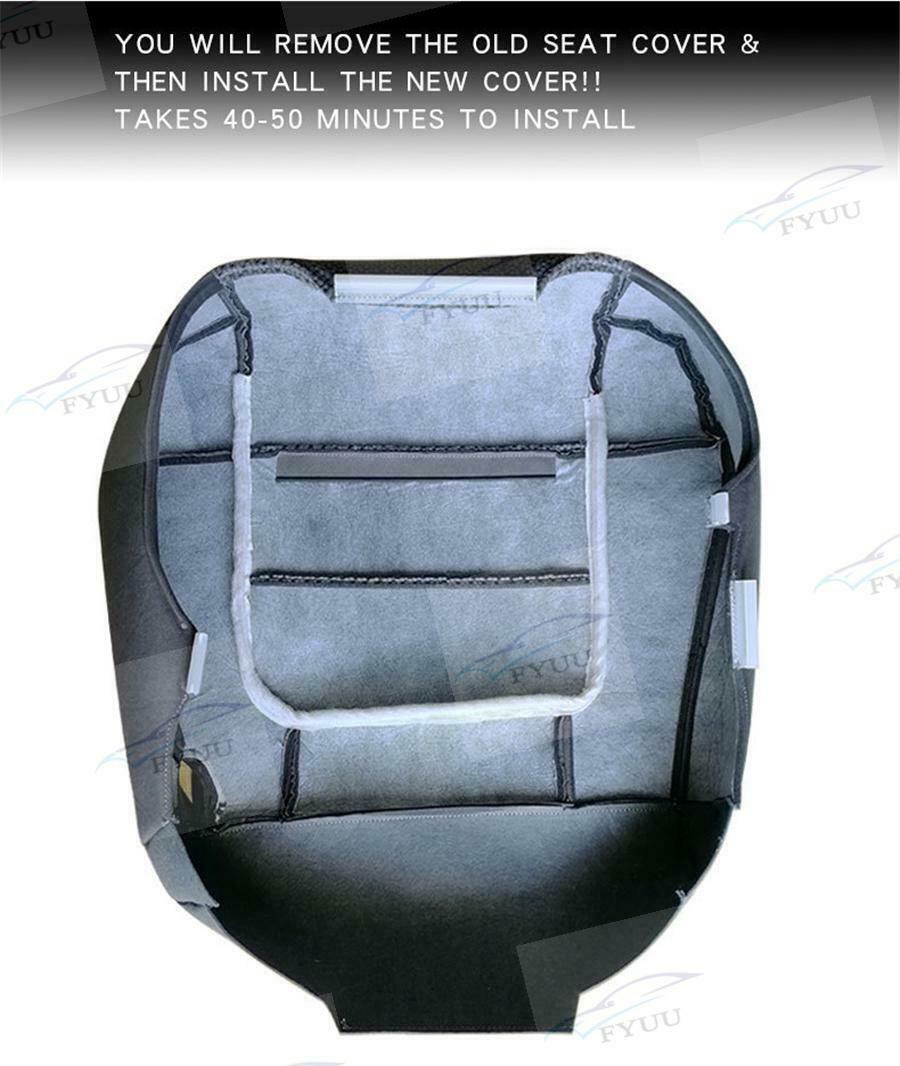For Ford F150 2001-03 Driver Side Bottom Replacement Cloth Seat Cover Steel Gray