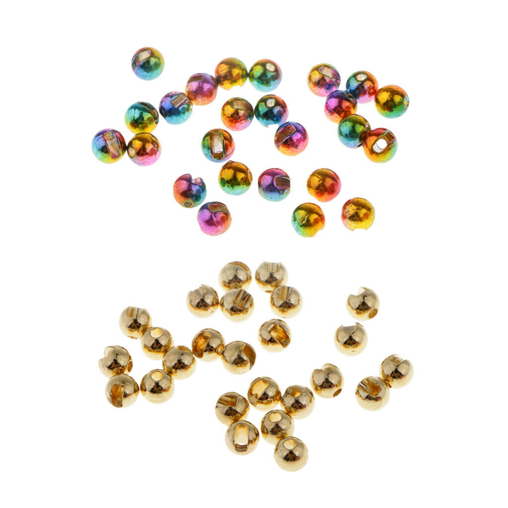 Pack of 50 Slotted Tungsten Nymph Head Beads Eyes Stable Fly Tying Materials