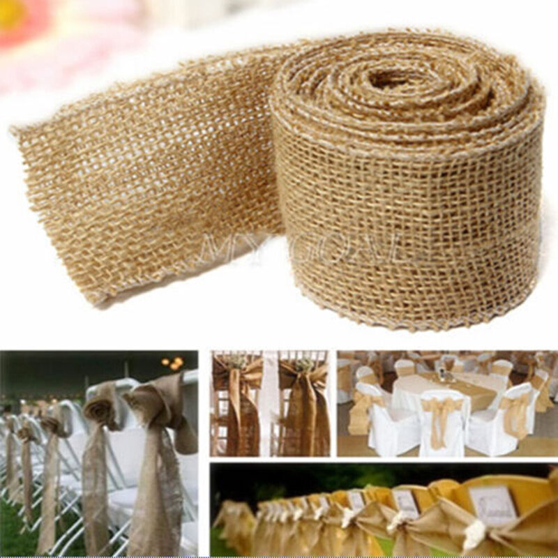 Natural Jute Hessian Burlap Ribbon Rustic Weddings Belt Strap Floristry K.l8