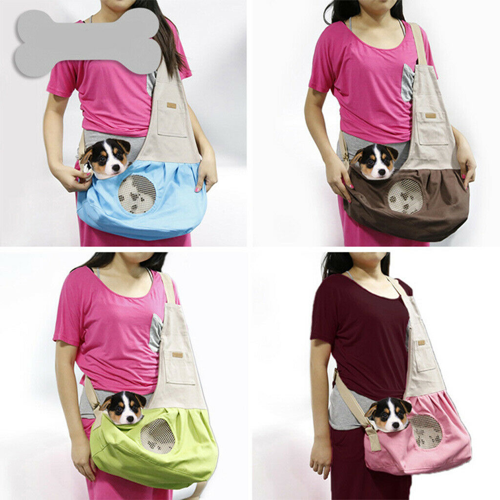 Dog Cat Pet Carrier Single Shoulder Sling Bag Tote Pouch for Outdoor Pink