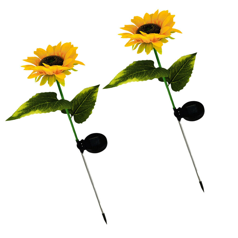 2Pack Outdoor Solar Sunflower Garden Stake Lights LED Landscape Decorative Light