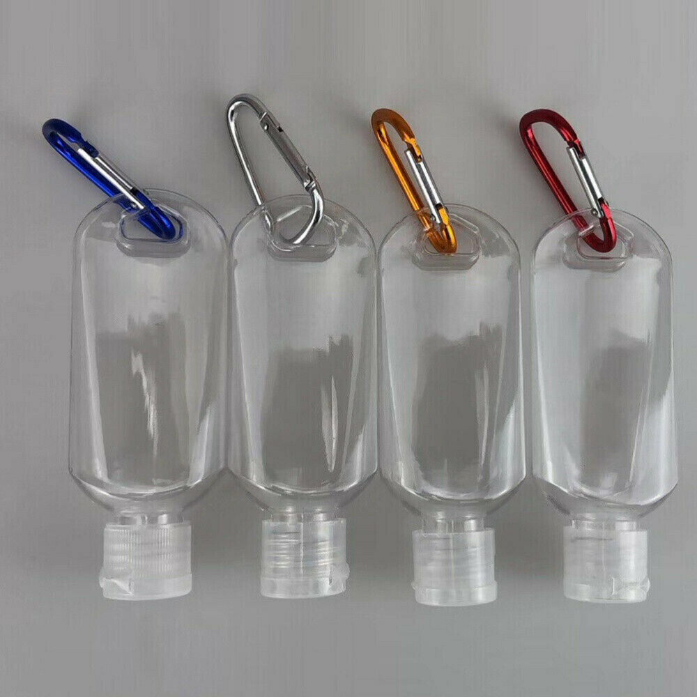 5X Refillable Empty Plastic Bottle With Key Ring Travel Sanitizer Bottle 50ml