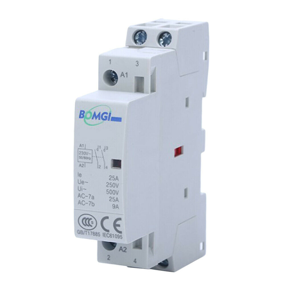 2X Household AC Modular Contactor BCH8-25A 2P 25A 2NO 50/60Hz 230V