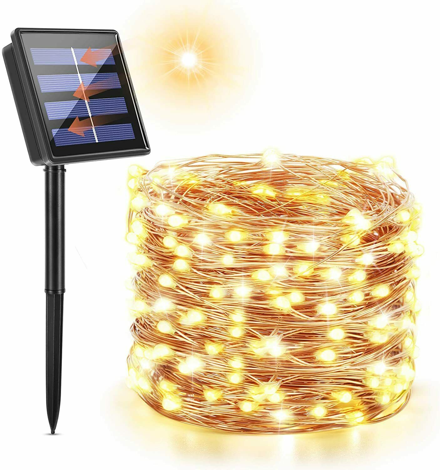 22M LED Solar Rope Tube String Fairy Lights Strip Outdoor Garden Waterproof