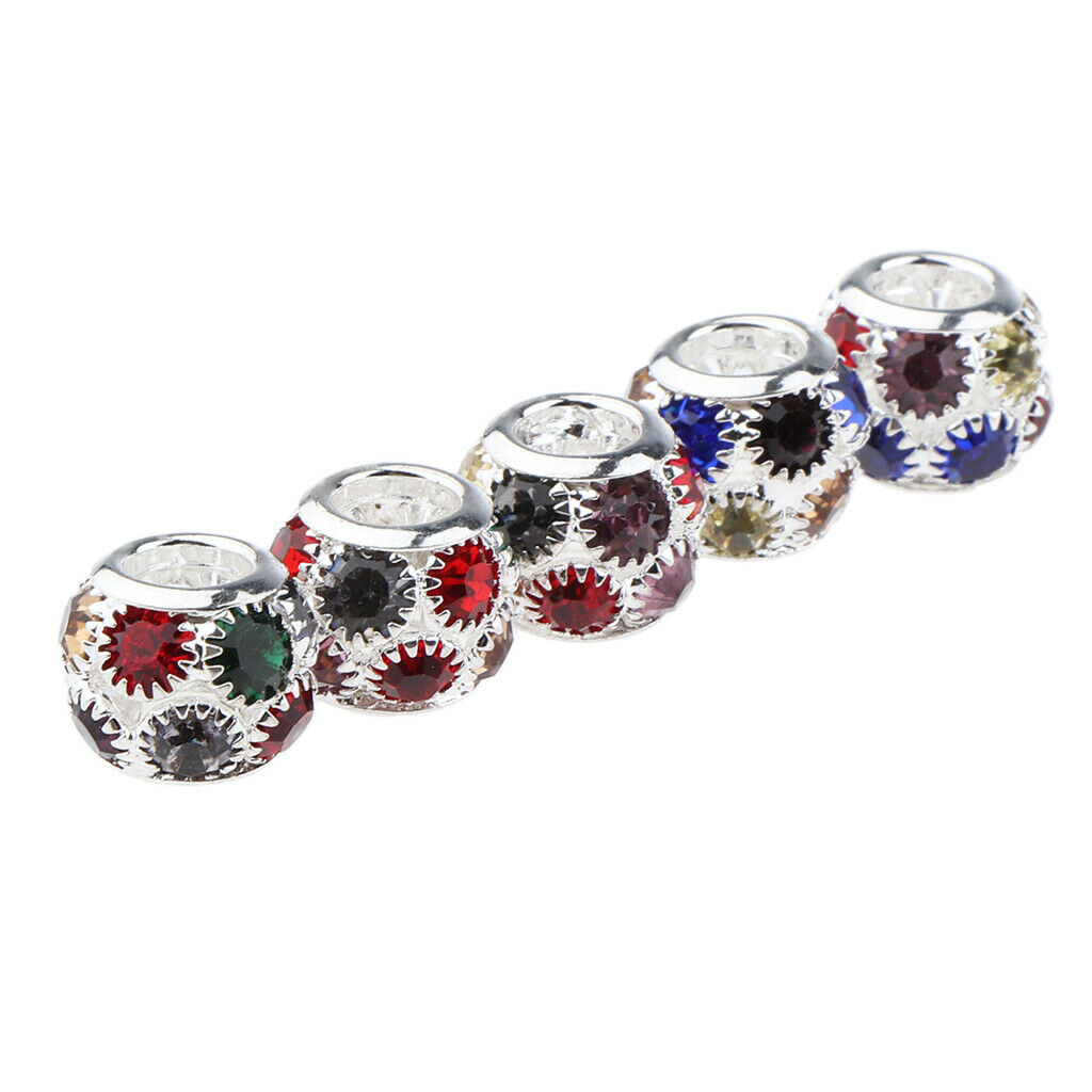 10pcs Dreadlock Hair Beads Hair Braid Pins Rings Cuff Clips Jewelry Colorful