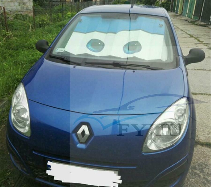Aluminium Foil Cartoon Car Windshield Sun Shade Big Eyes Front Window Sun Visor