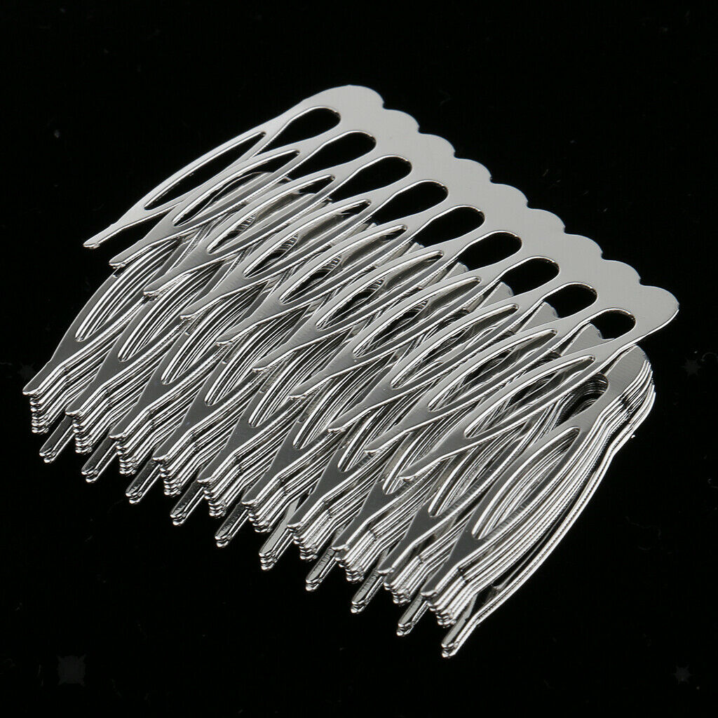 10pcs Hair Clip Hair Comb Pin Barrette Wedding Veil Wire Metal Comb Hair DIY