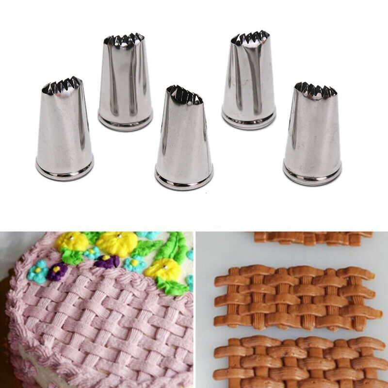 5Pcs Stainless Steel Nozzle Cake Pastry Decoration Home Kitchen Baking To.l8
