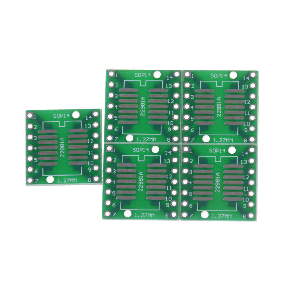 5Pcs SO/SOP/SOIC/SSOP/TSSOP/MSOP14 to DIP 14 Adapter PCB Board Converte.l8