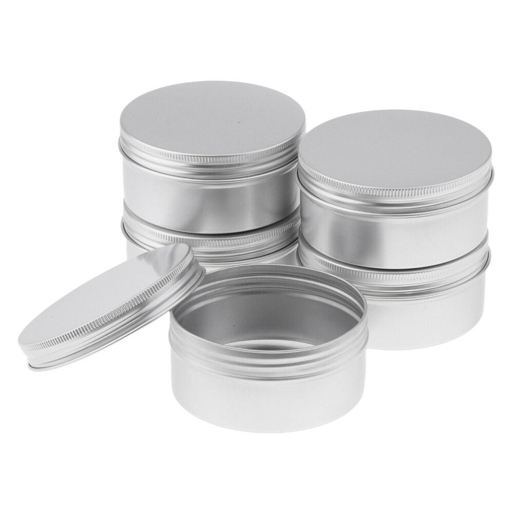 6pcs 200ml 250ml Empty Aluminium Nail Art Accessories Pot Jar Tin Container