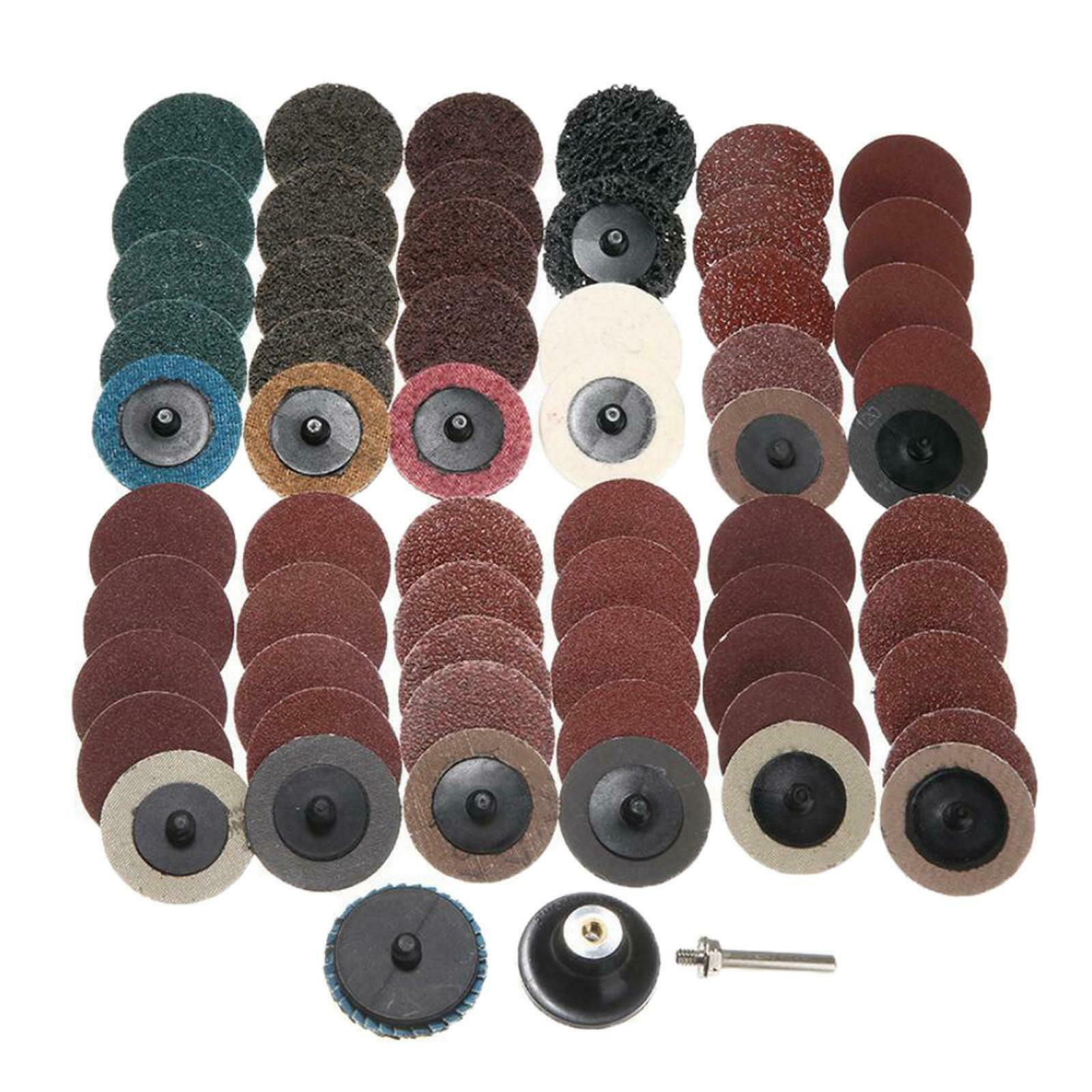 50mm Sanding Discs Kit with 1/4" Roloc Holder Quick Change Roll Lock Surface