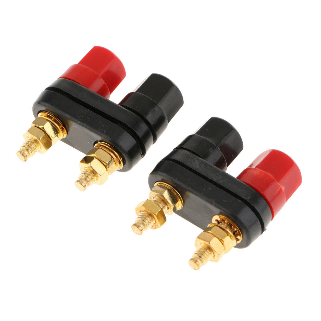 2 x Dual Banana Plug Connector Terminal Binding Post for Speaker Amplifier