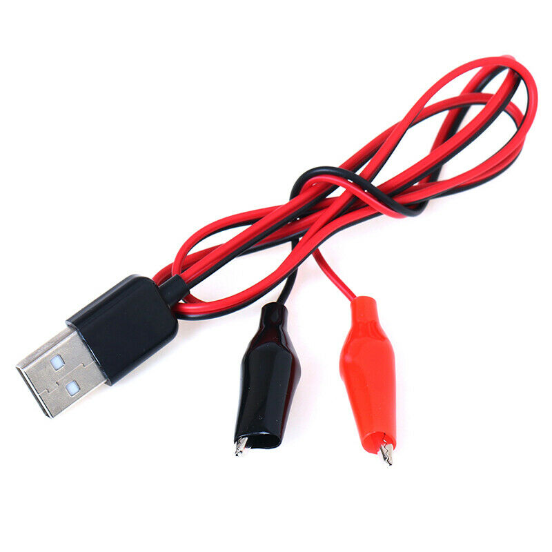 1Pc Alligator Test Clips Clamp to USB Male Connector Power Supply Adapter.l8