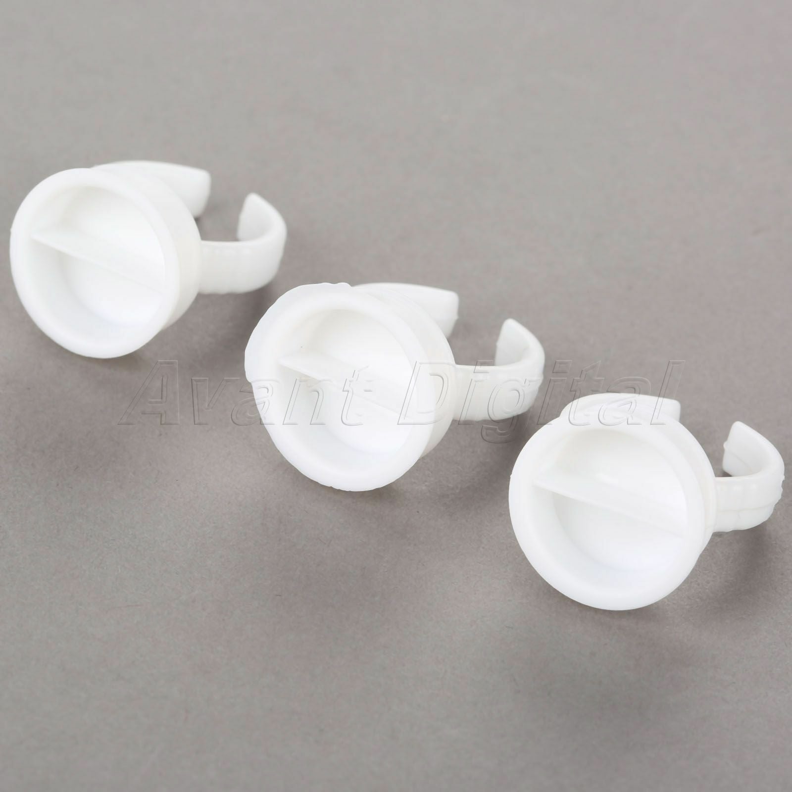 50pcs Plastic Pigment Ink Cups Tattoo Finger Ring Holder Disposable Container