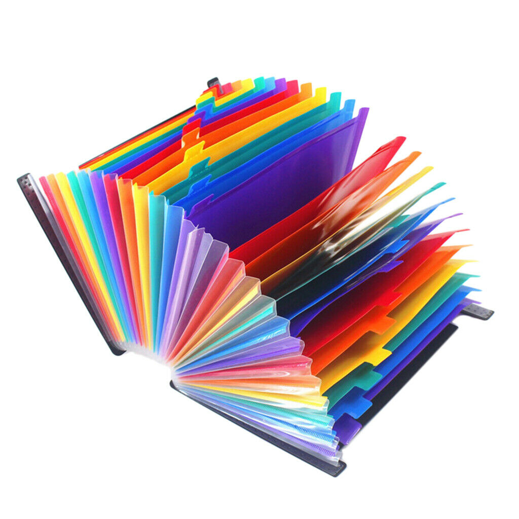13 Pockets Expanding Files Folder Stand Box A4 Document Organizer Portable